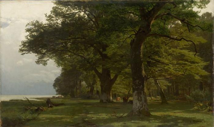 Eugen Ducker Herd Near a Forest